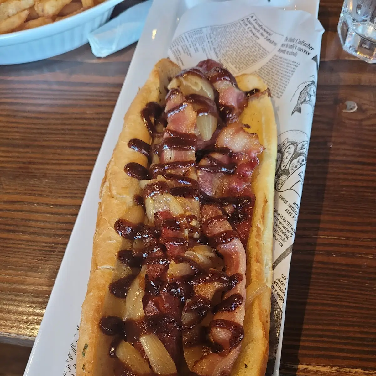 Loaded BBQ Foot Long Hot Dog
