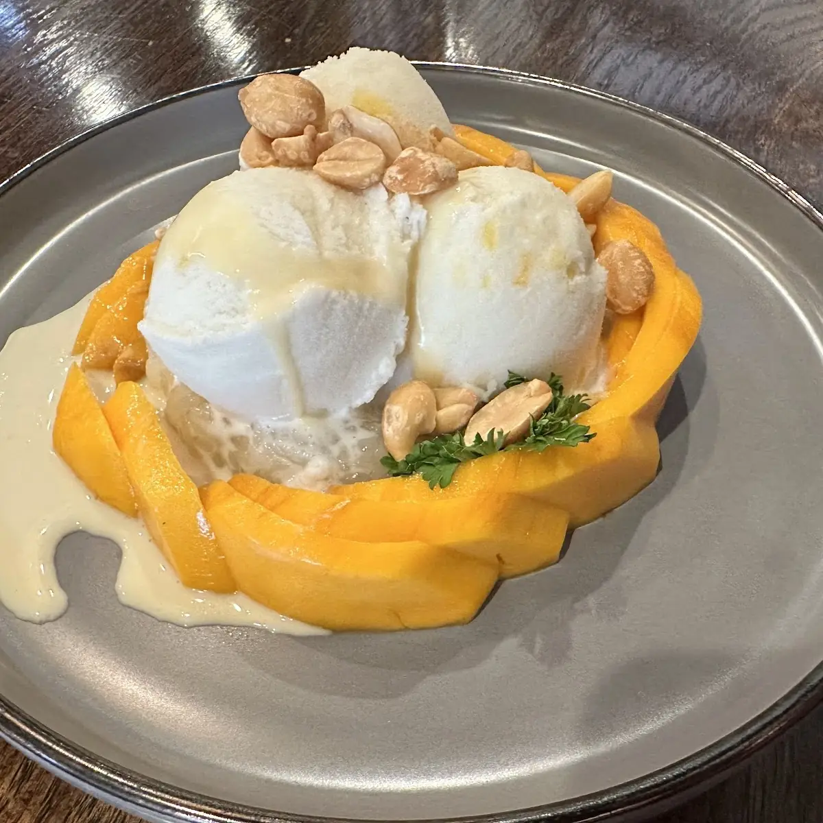 Mango Sticky Rice with Ice Cream