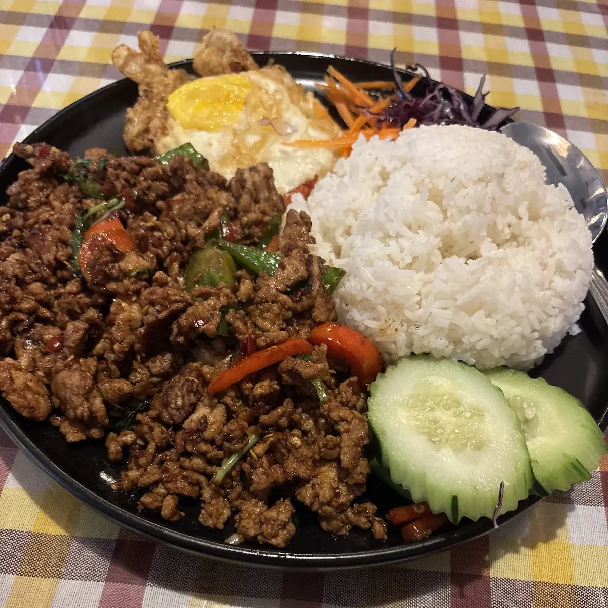 Spicy Thai Basil Minced Meat with Egg and Rice