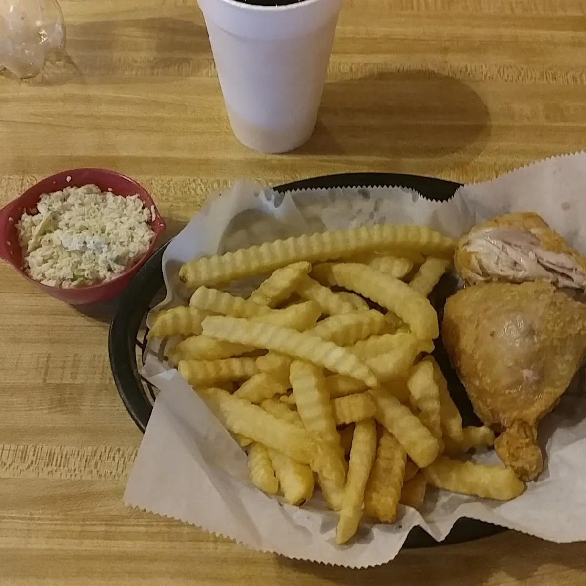 1 4 Fried Chicken Fries and Slaw