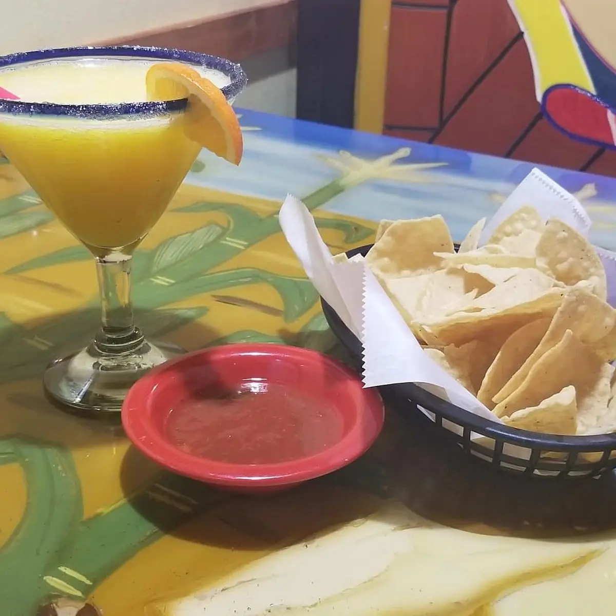 Mango Margarita with Chips and Salsa