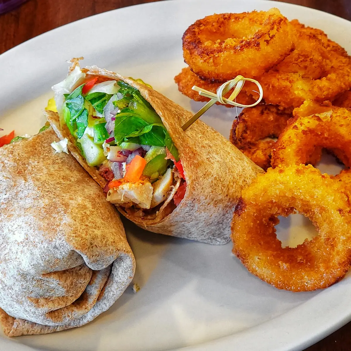 Mediterranean Wrap with Onion Rings
