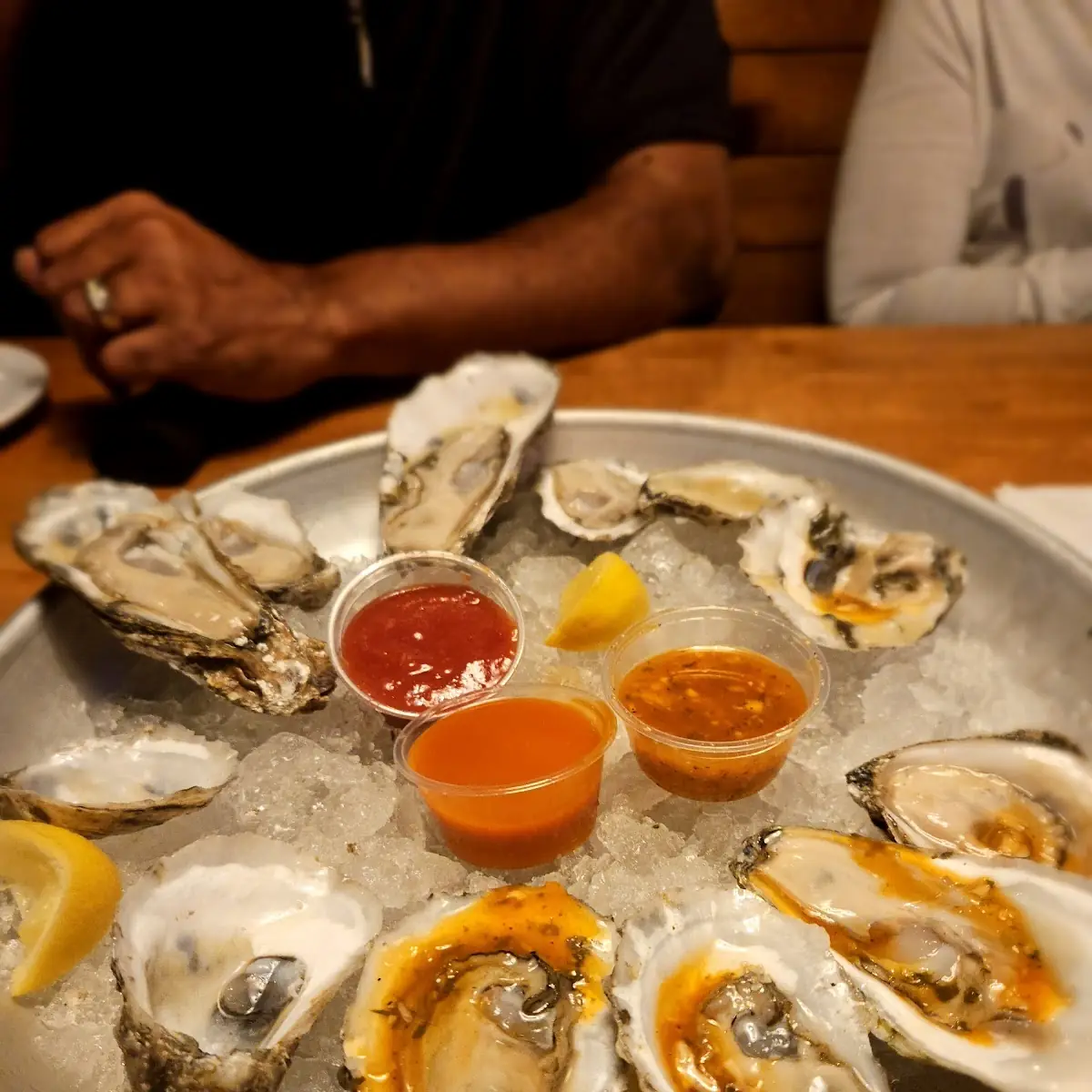 Oysters on the Half Shell and Steamed Shrimp