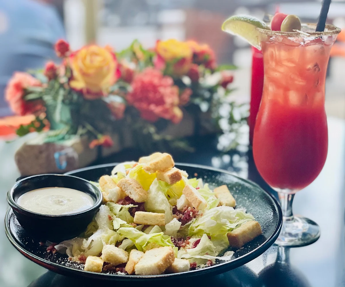 Bloody Mary and Cesar Salad