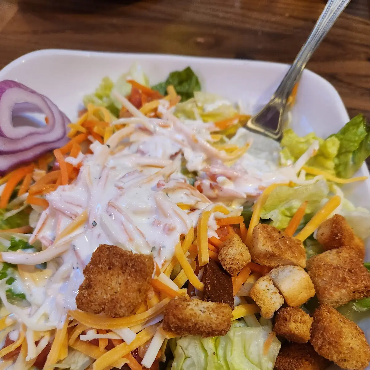 House Salad with Blue Cheese Dressing