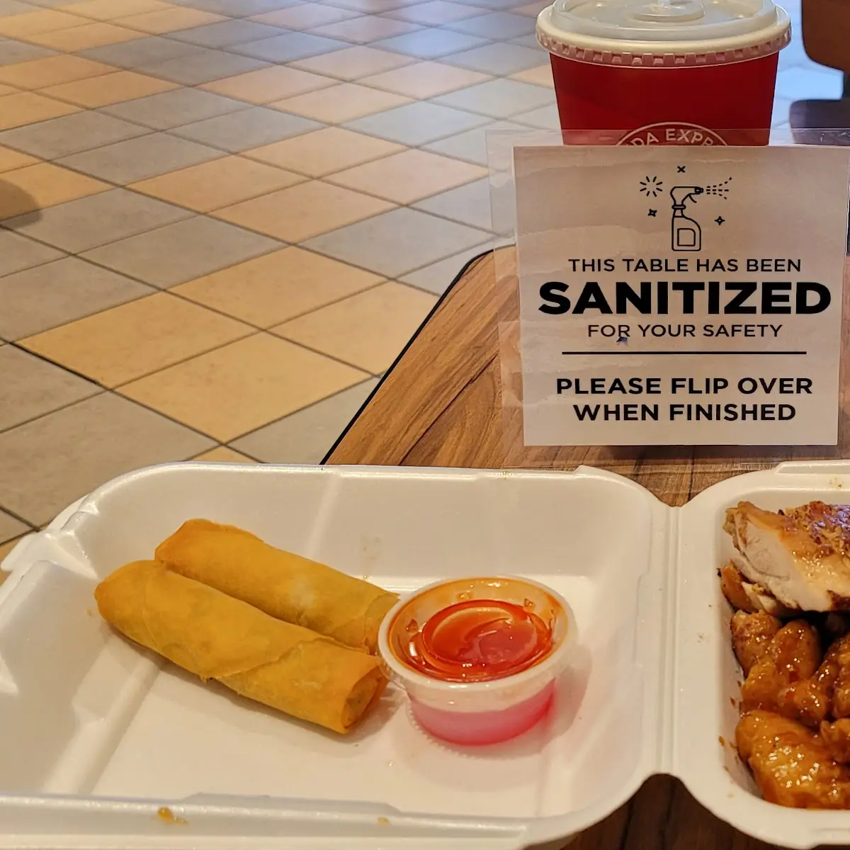 Orange Chicken Teriyaki Chicken and Spring Rolls