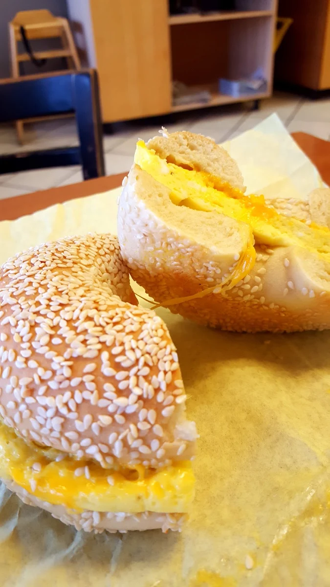Sesame Bagel with Egg and Cheese
