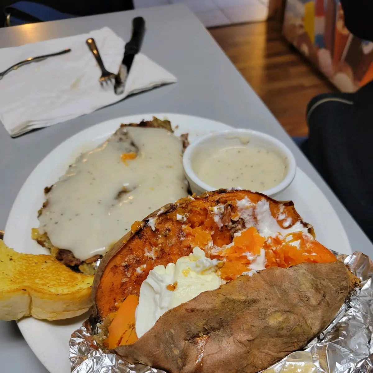 Chicken Fried Steak and Sweet Potato