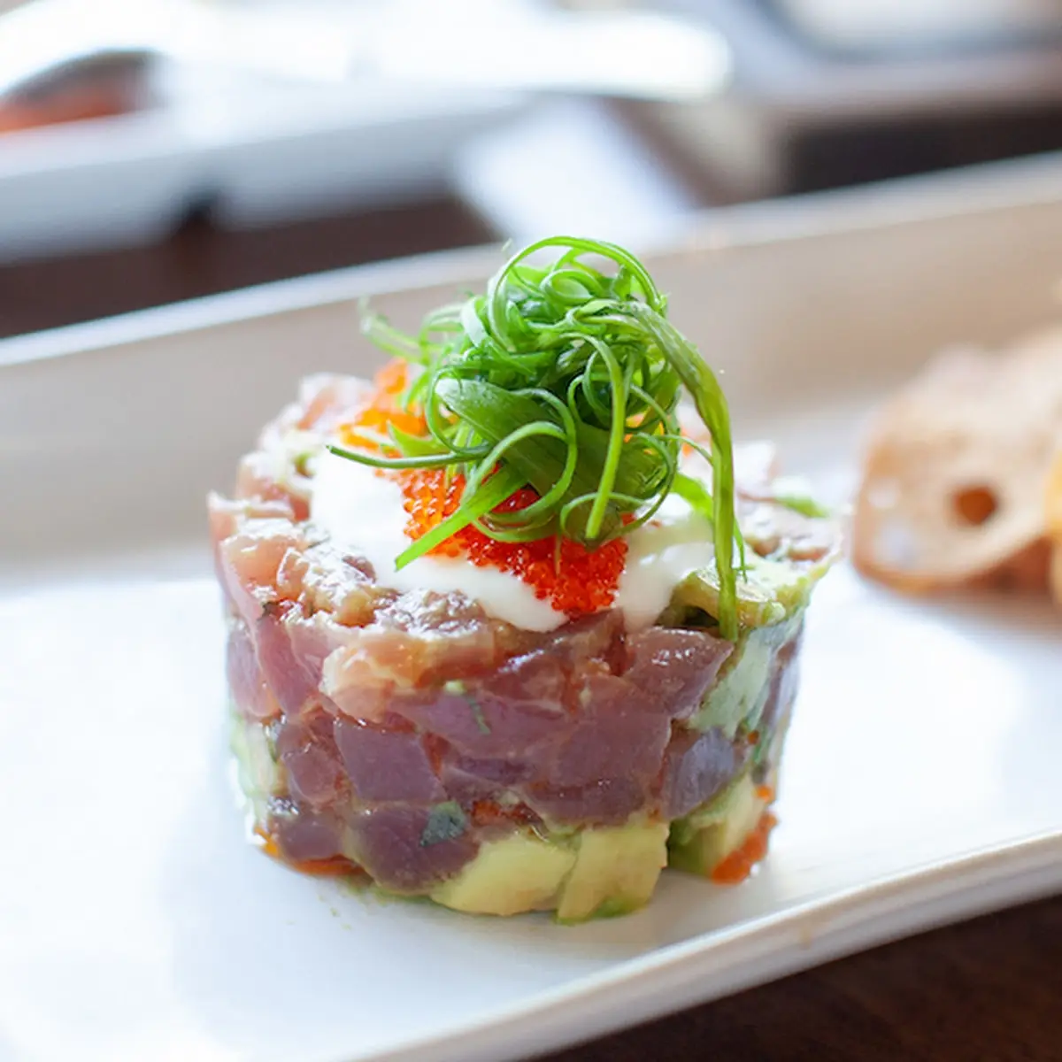 Ahi Tuna Tartare with Lemon Shiso & Pine Nuts