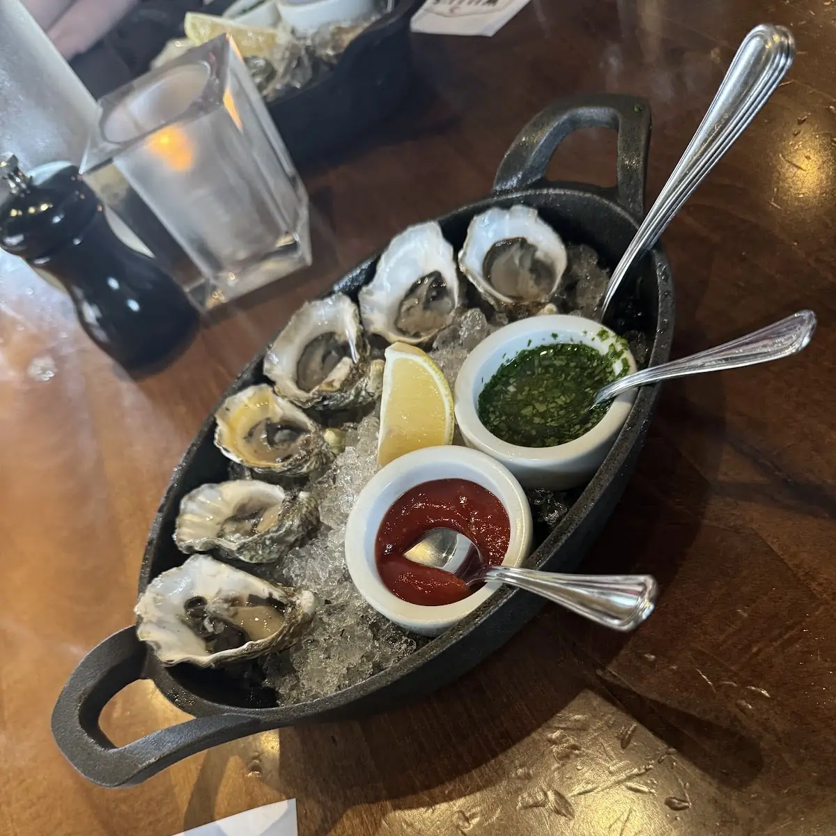 Chilled Oyster on the Half Shell with Cilantro Mignonette
