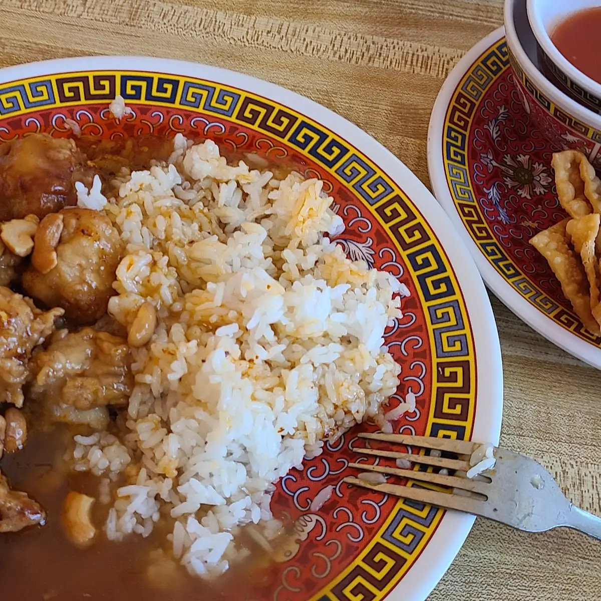 Cashew Chicken and Steamed Rice