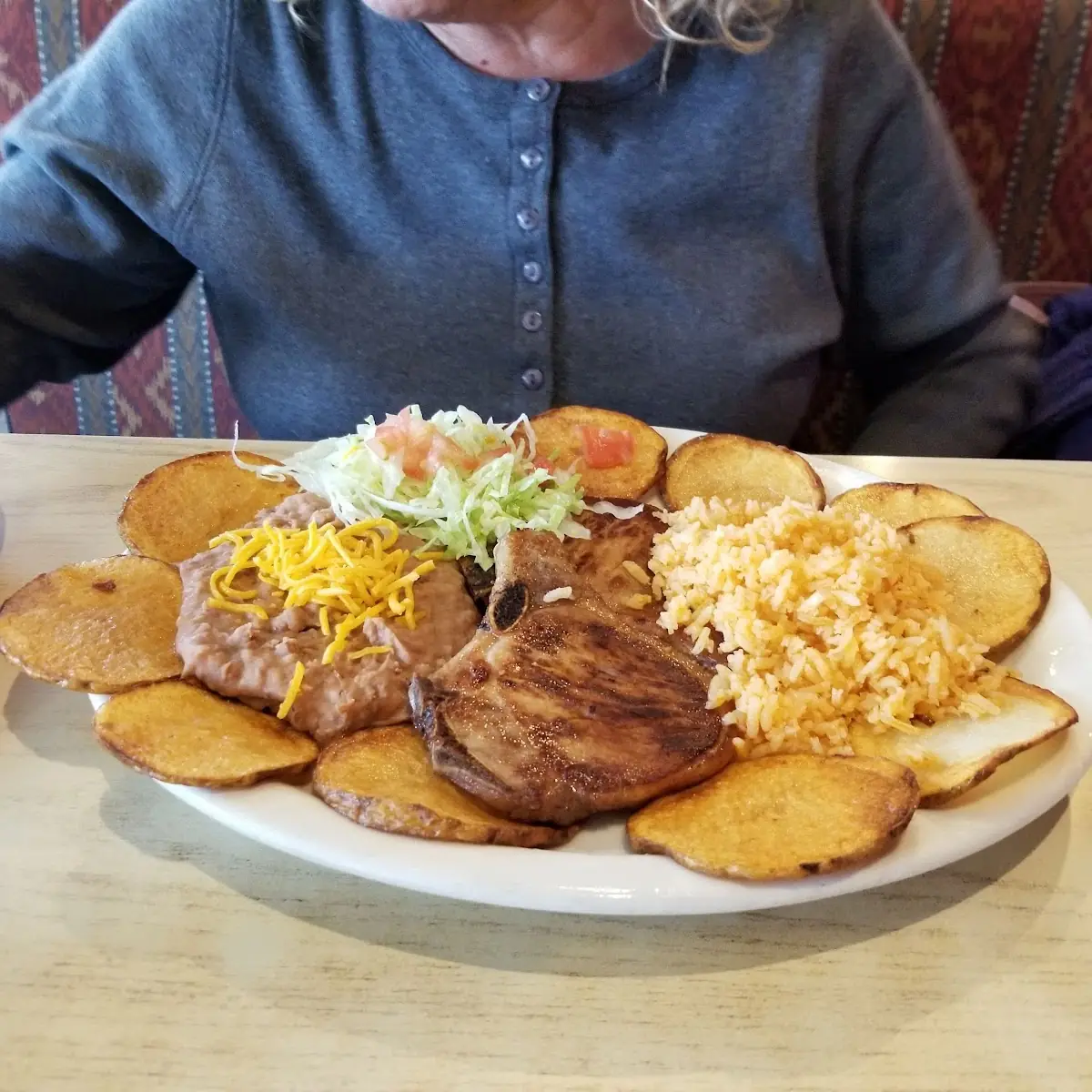 Pork Chop Dinner w Potatoes Round