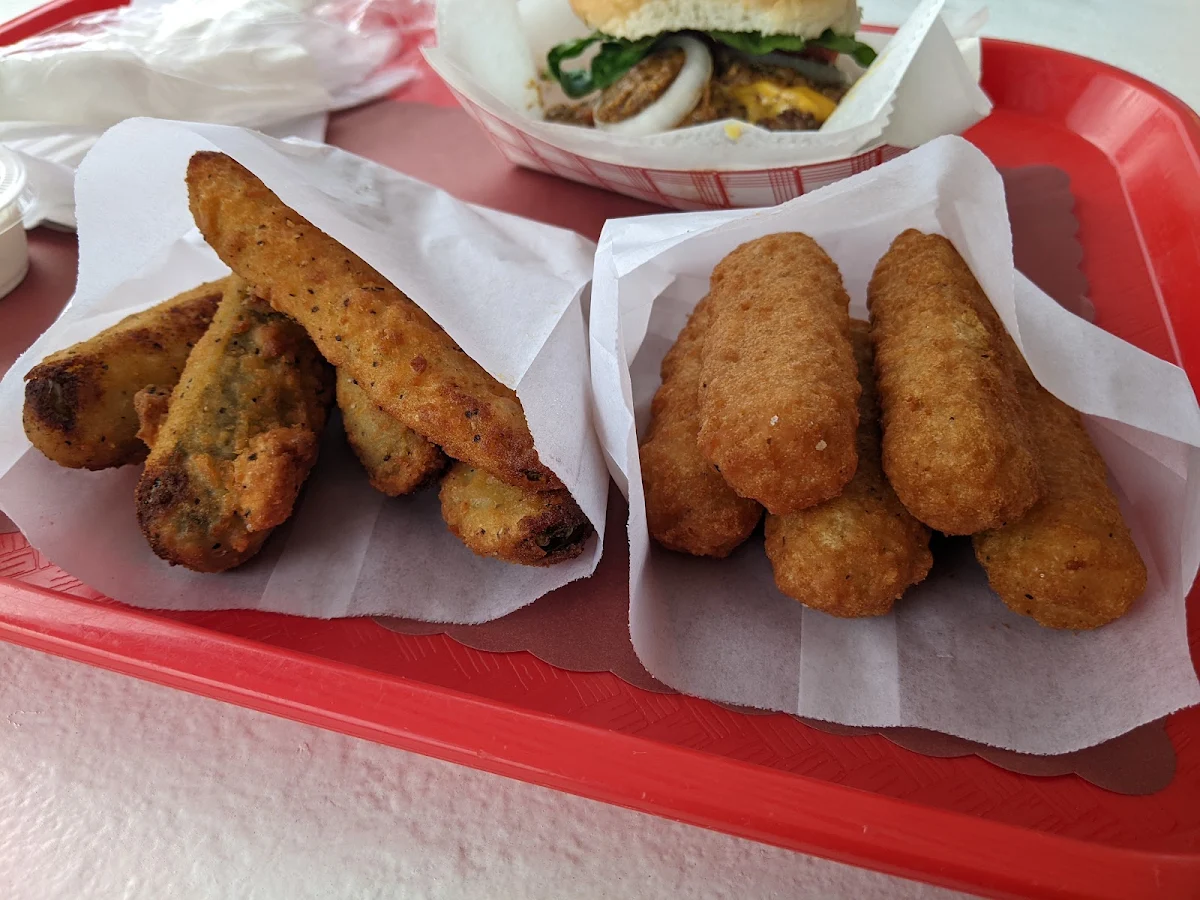 Fried Pickles and Mozzarella Sticks