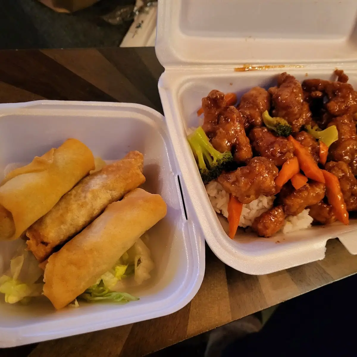 Orange Chicken and Vegetable Spring Rolls