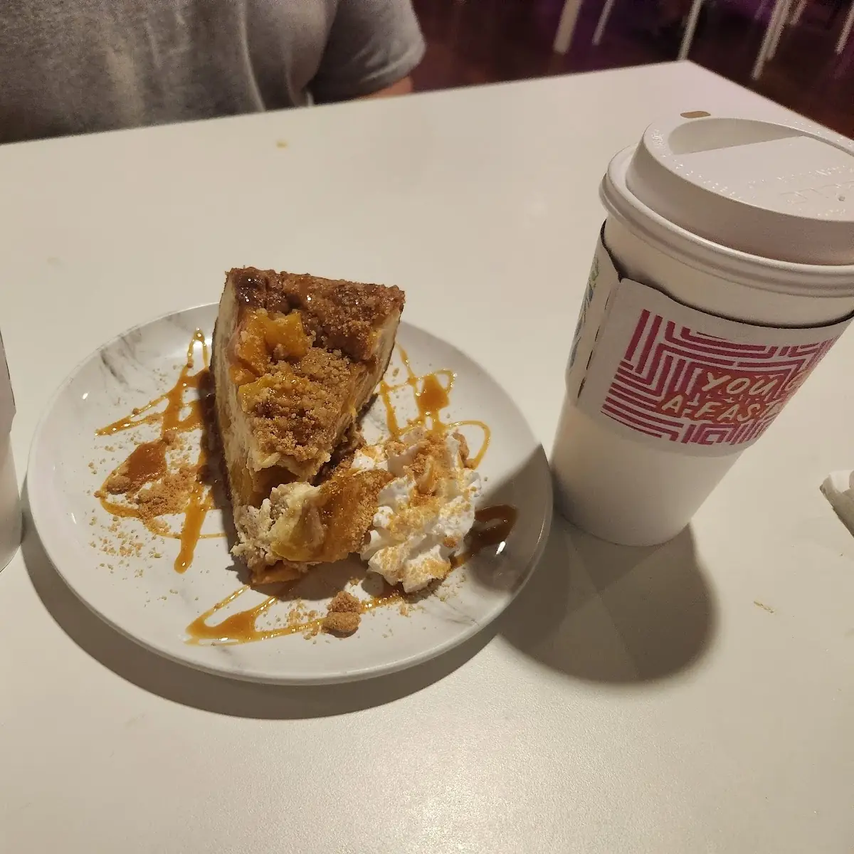 Coffee and Peach Cobbler Cheese Cake