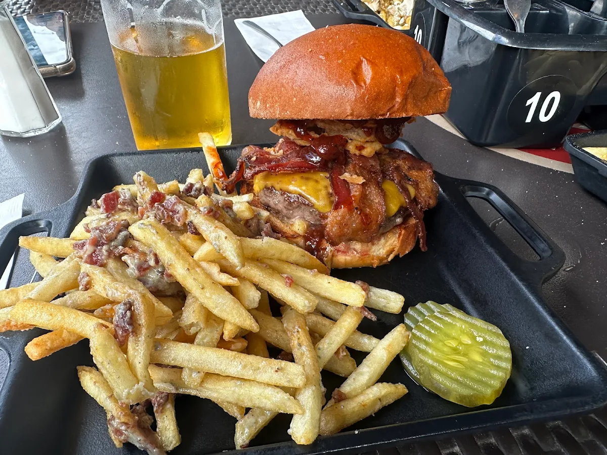 Bacon Burger with Loaded Fries