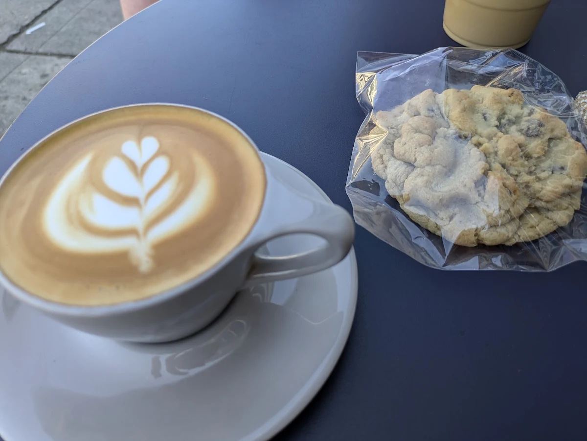 Cappuccino and Chocolate Chip Cookie