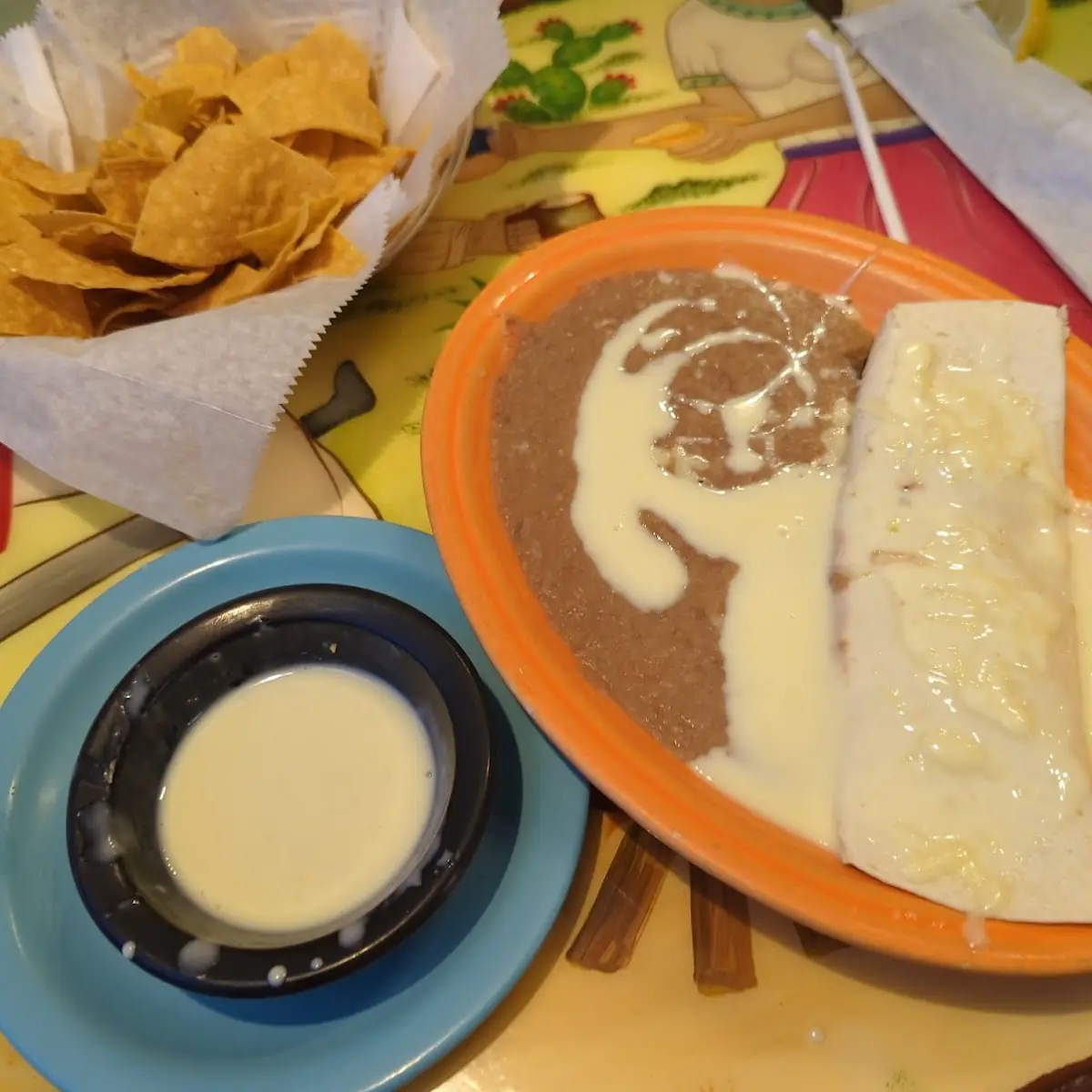 Beef Burrito with Beans and Queso Dip