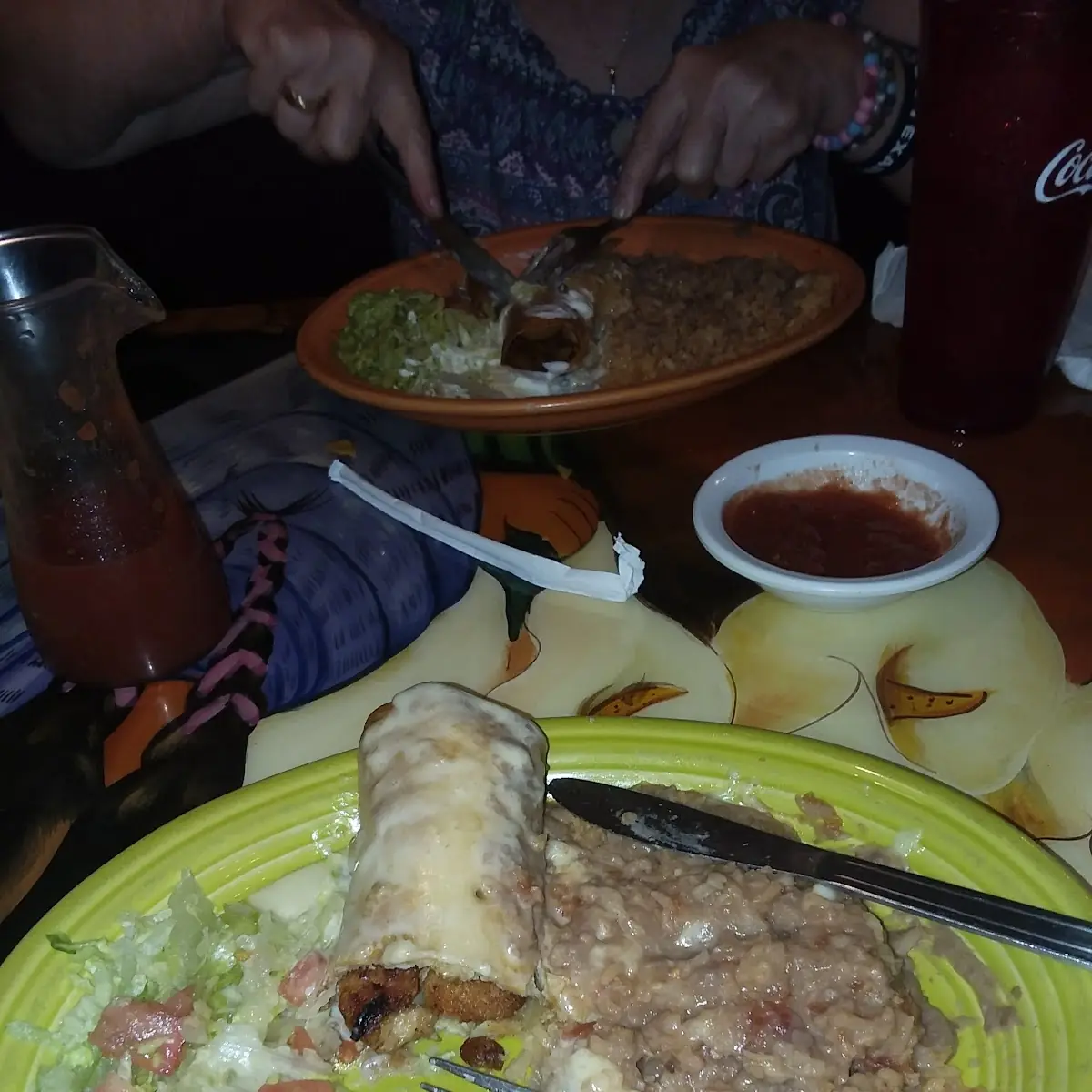 Chicken Chimichanga with Rice Beans