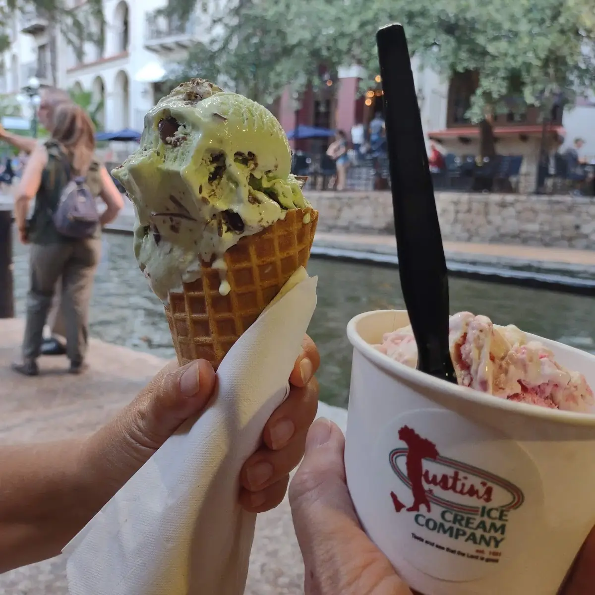 Mint Chocolate Chip Ice Cream Cone