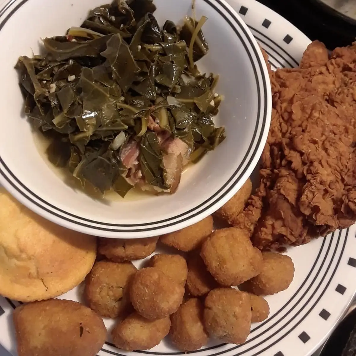 Greens and Fried Chicken