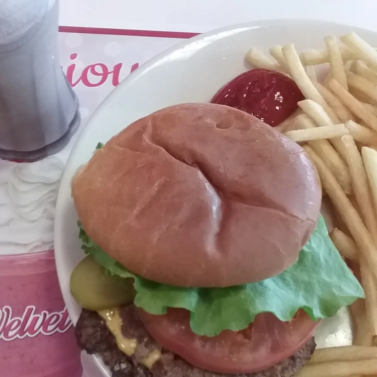 Double Steak Burger Fries and Small Shake