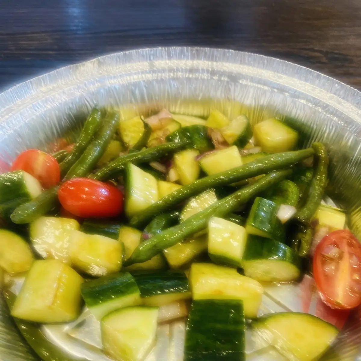 Cucumber String Beans and Tomatoes Salad