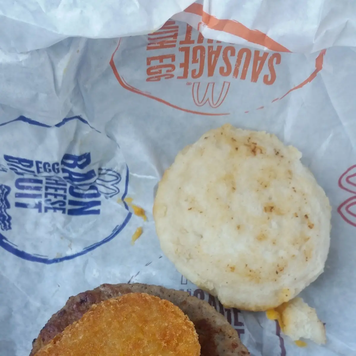 Sausage Biscuit and Hashbrown
