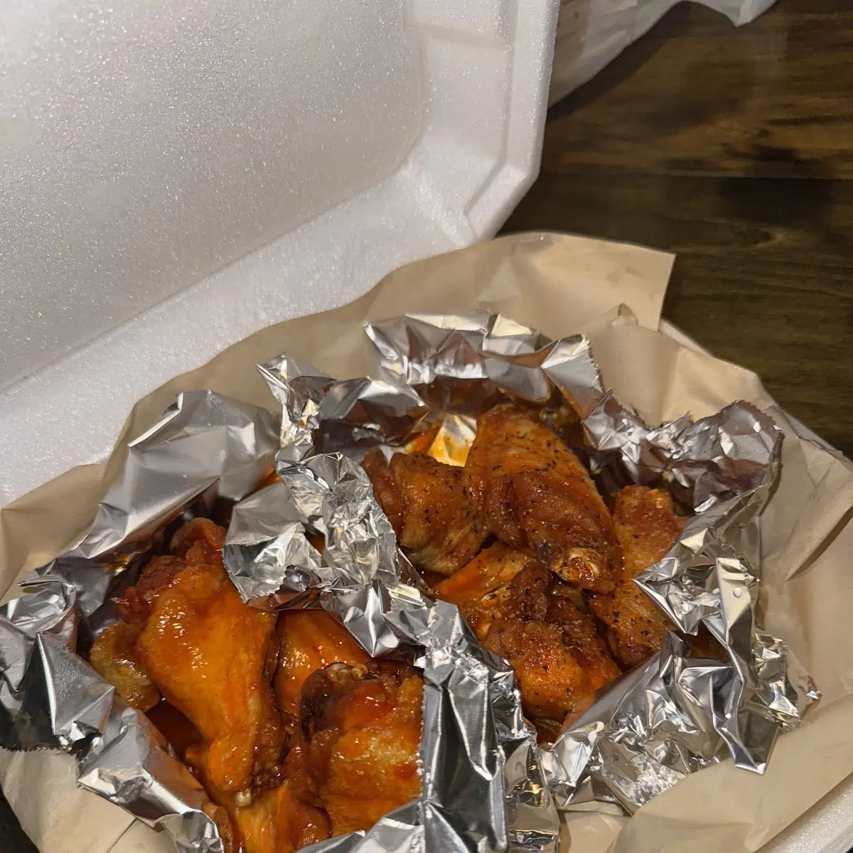 6 wings + sub +French fries