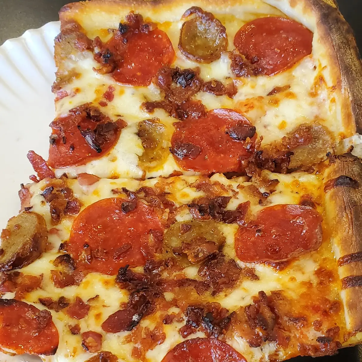 All Meat Pizza Slice