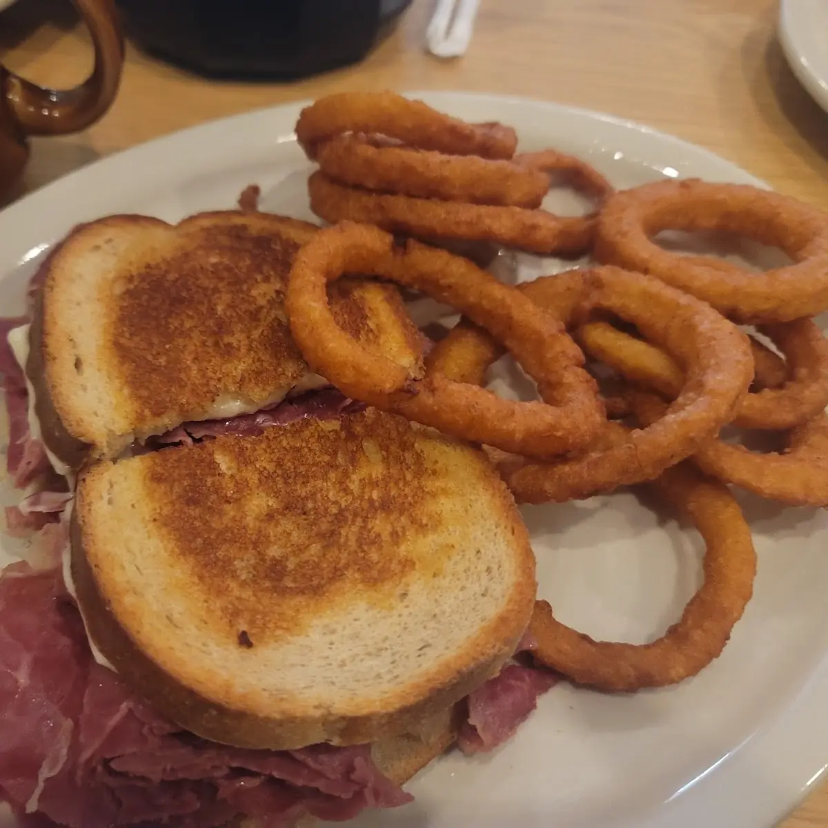 Ruben with Onion Rings