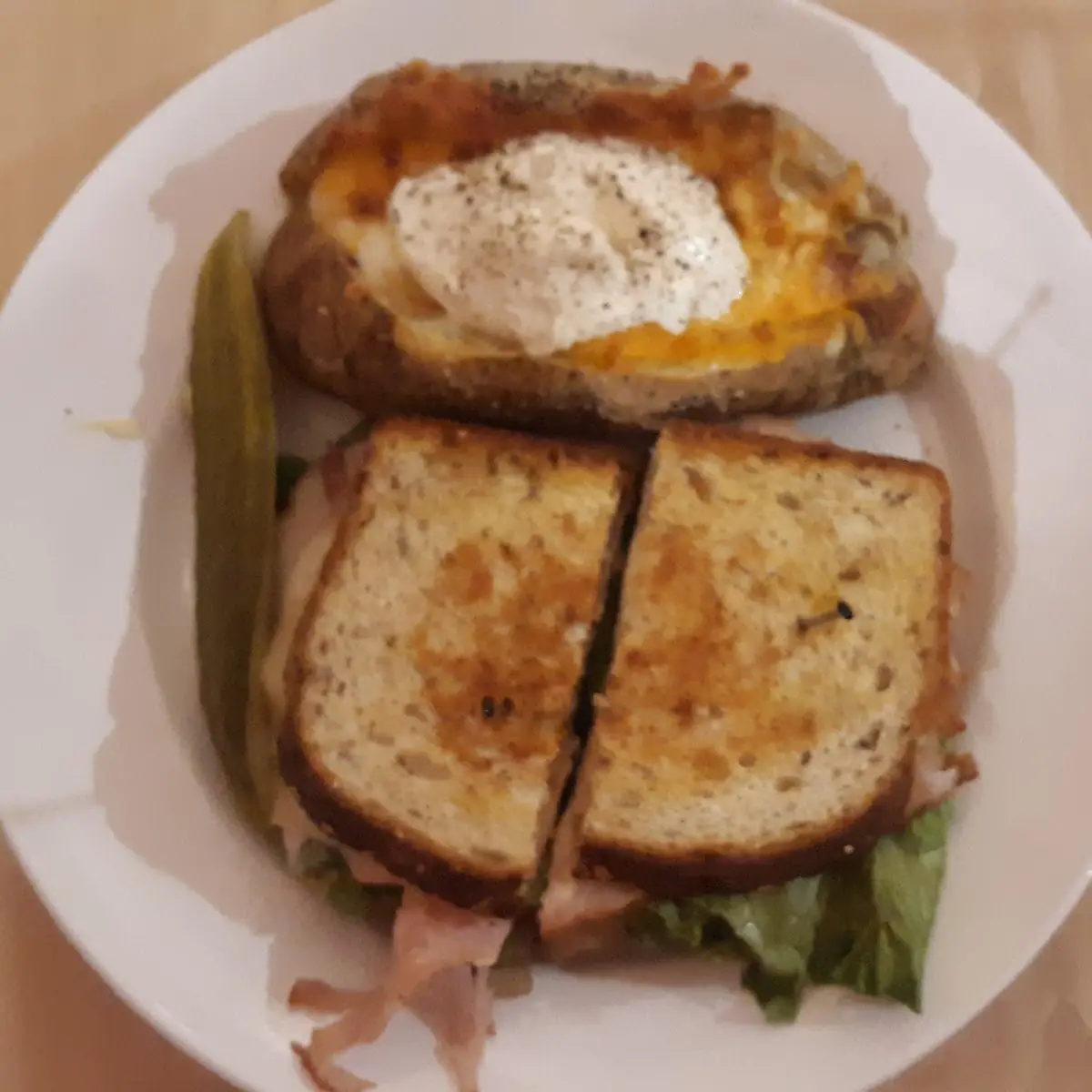 Turkey Melt Sandwich with Baked Potato