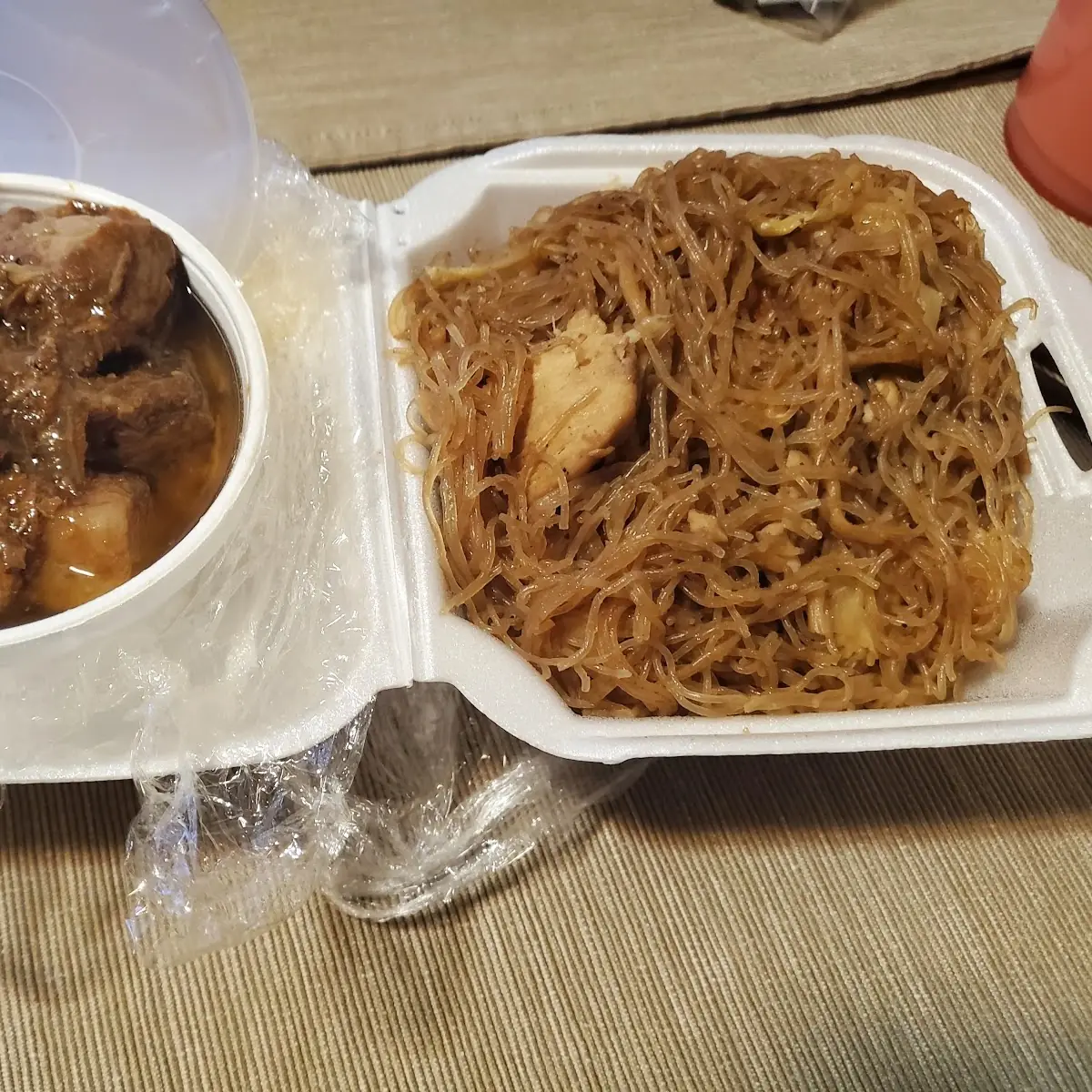 Small Pancit and Pork Adobo
