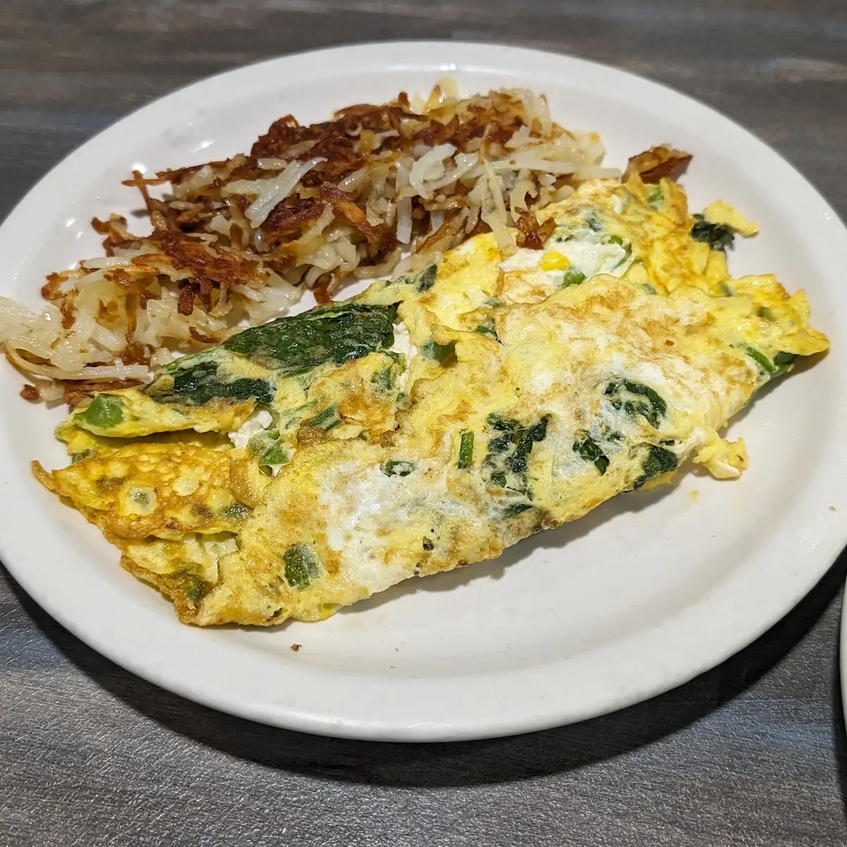 Feta Cheese Omelette with Hash Browns