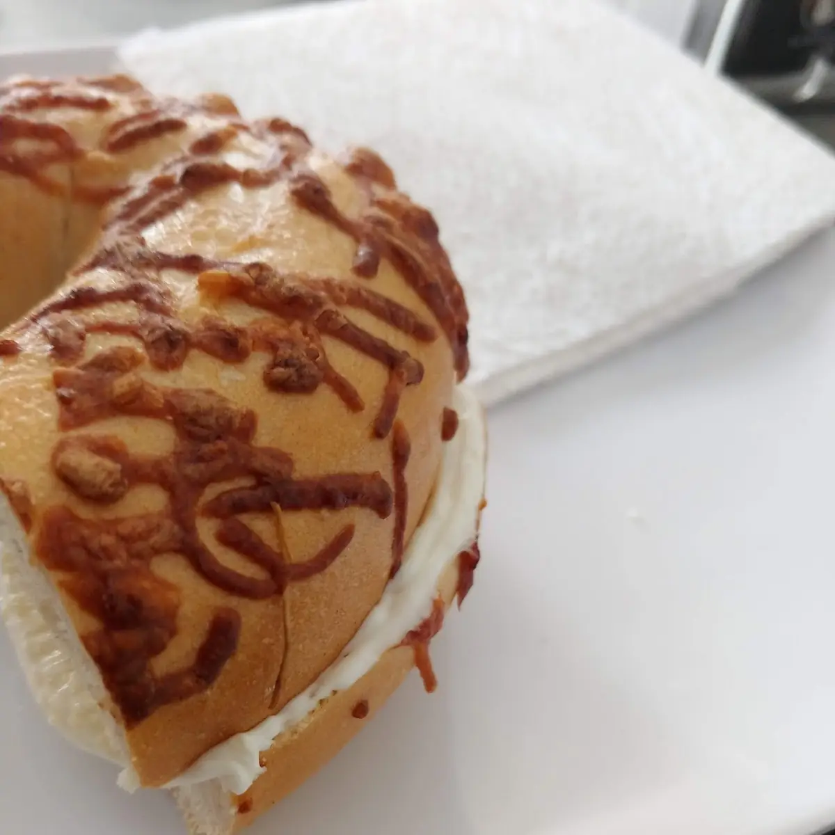 Cheddar Bagel with Cream Cheese