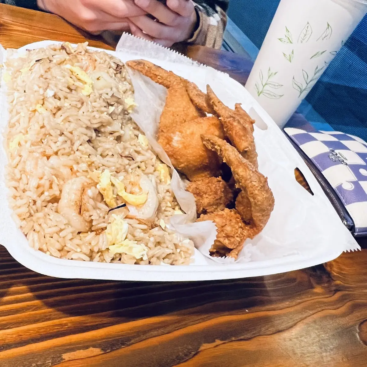 Fried Chicken Wings and Fried Rice