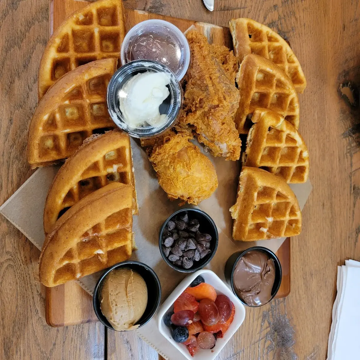Fried Chicken with Waffle Board