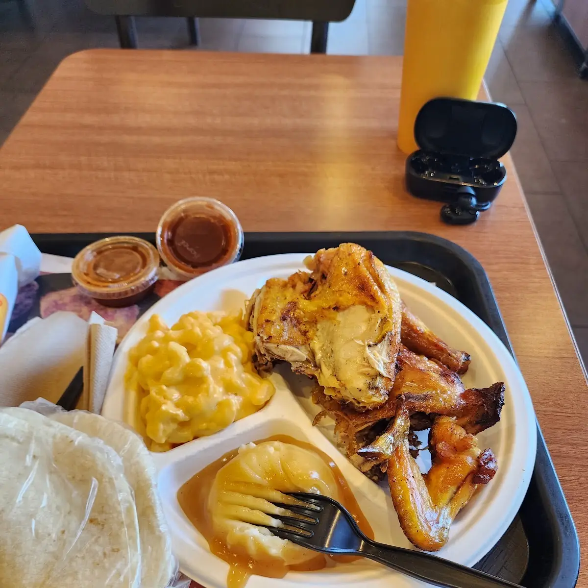 Chicken Mashed Potatoes and Mac and Cheese