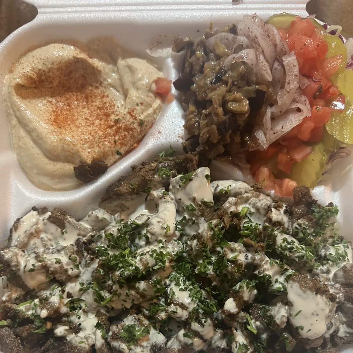 Chicken Shawarma Plate with Garlic Sauce