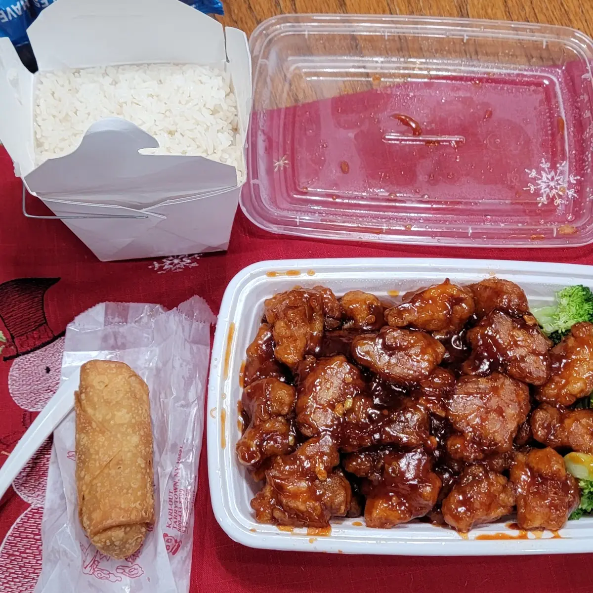 General TSO's Chicken & Pork Egg Roll