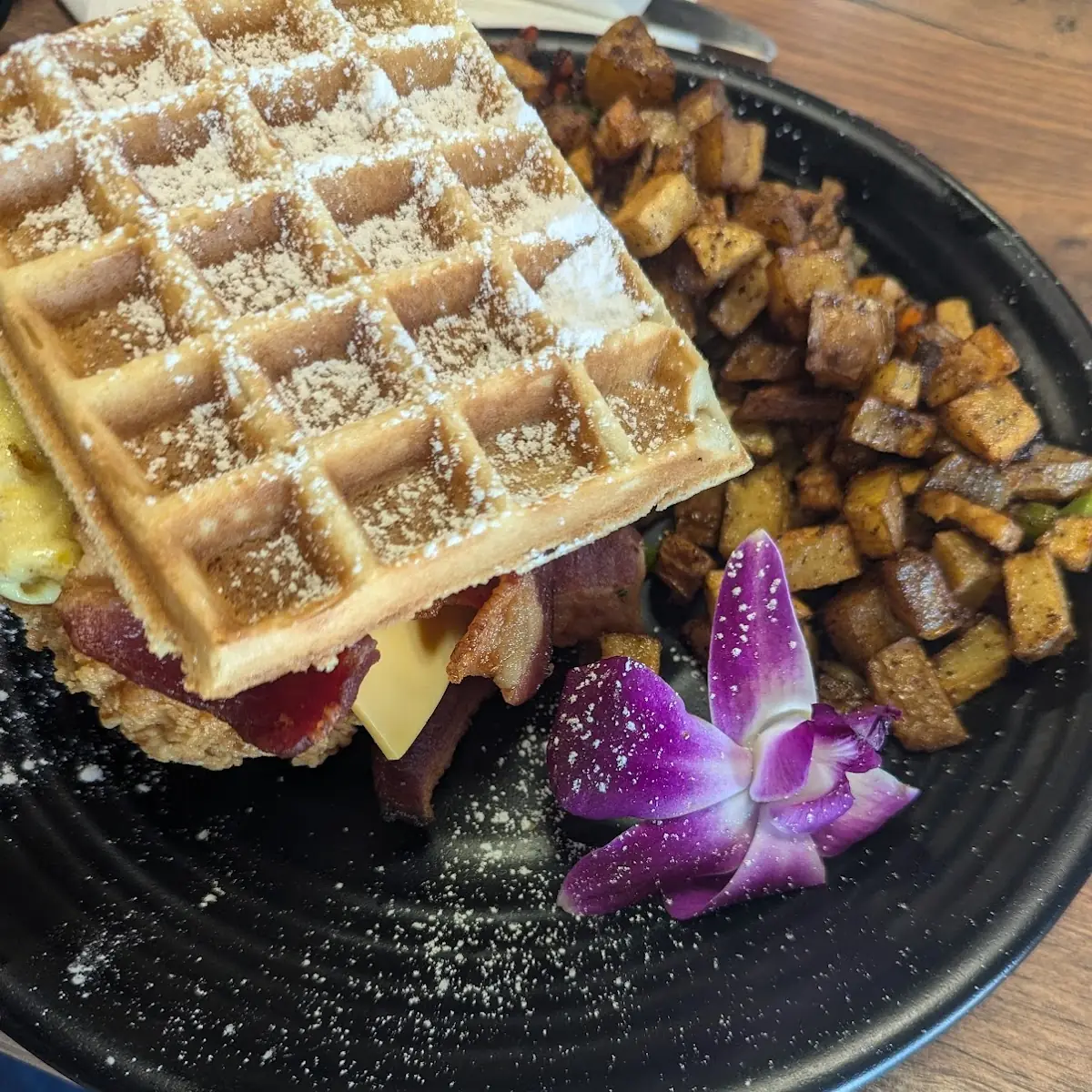 Chicken and Waffle Breakfast Sandwich