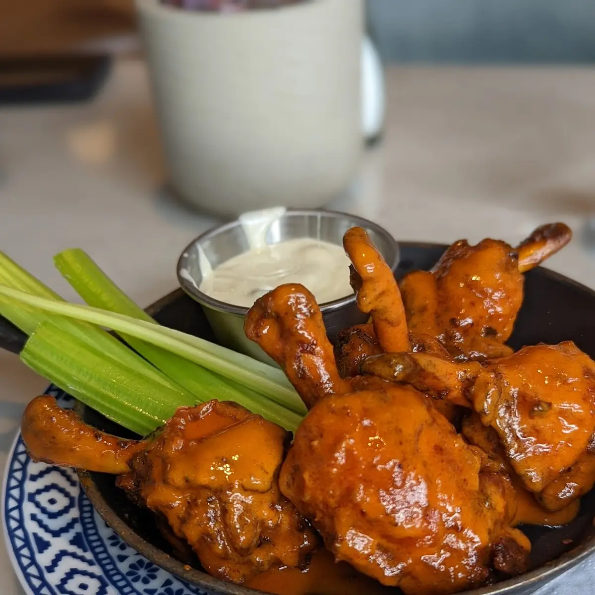Chicken Pops Buffalo Sauce Blue Cheese Celery