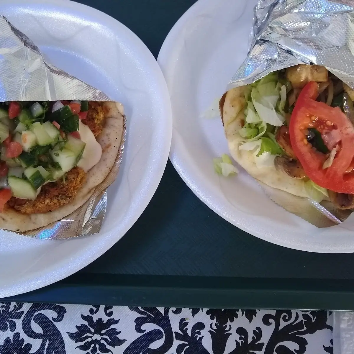 Falafel Wrap and Veggie Pita