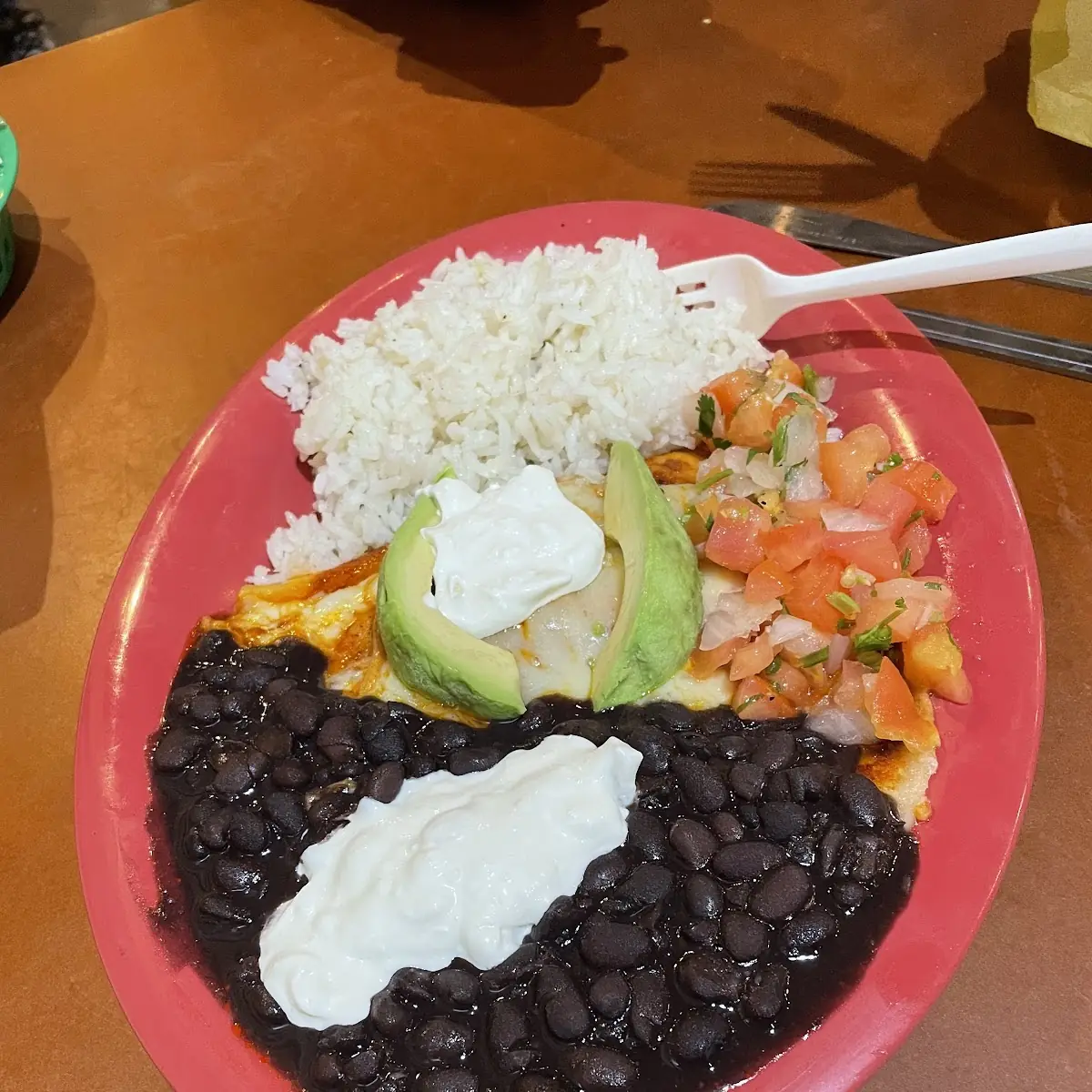 Enchiladas with Avocado and Sour Cream