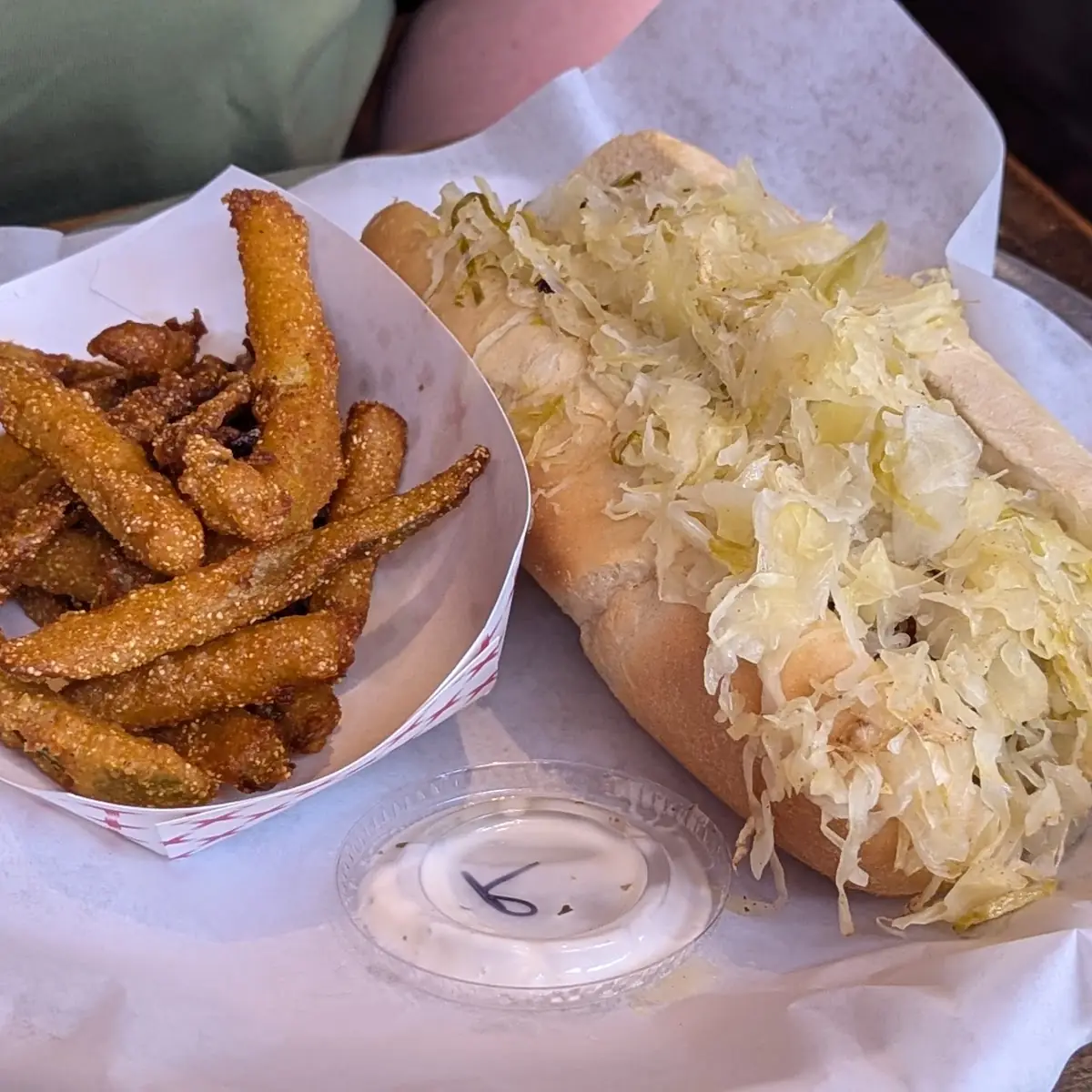Pickle Fries and Bratwurst