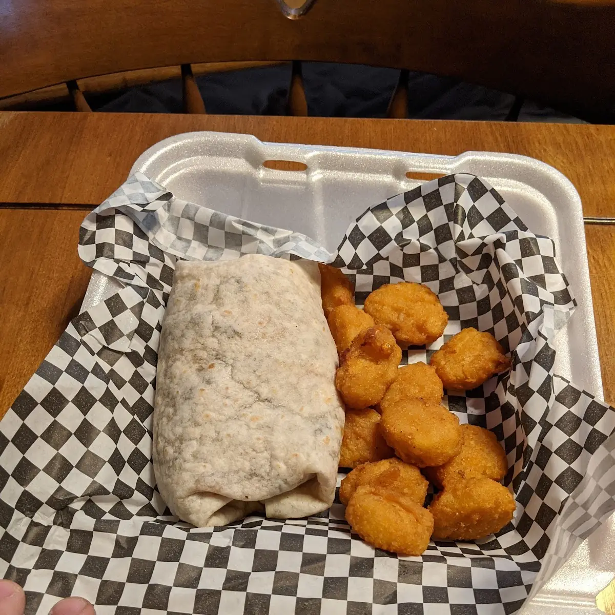 Barbeque Burrito and Cheese Curds