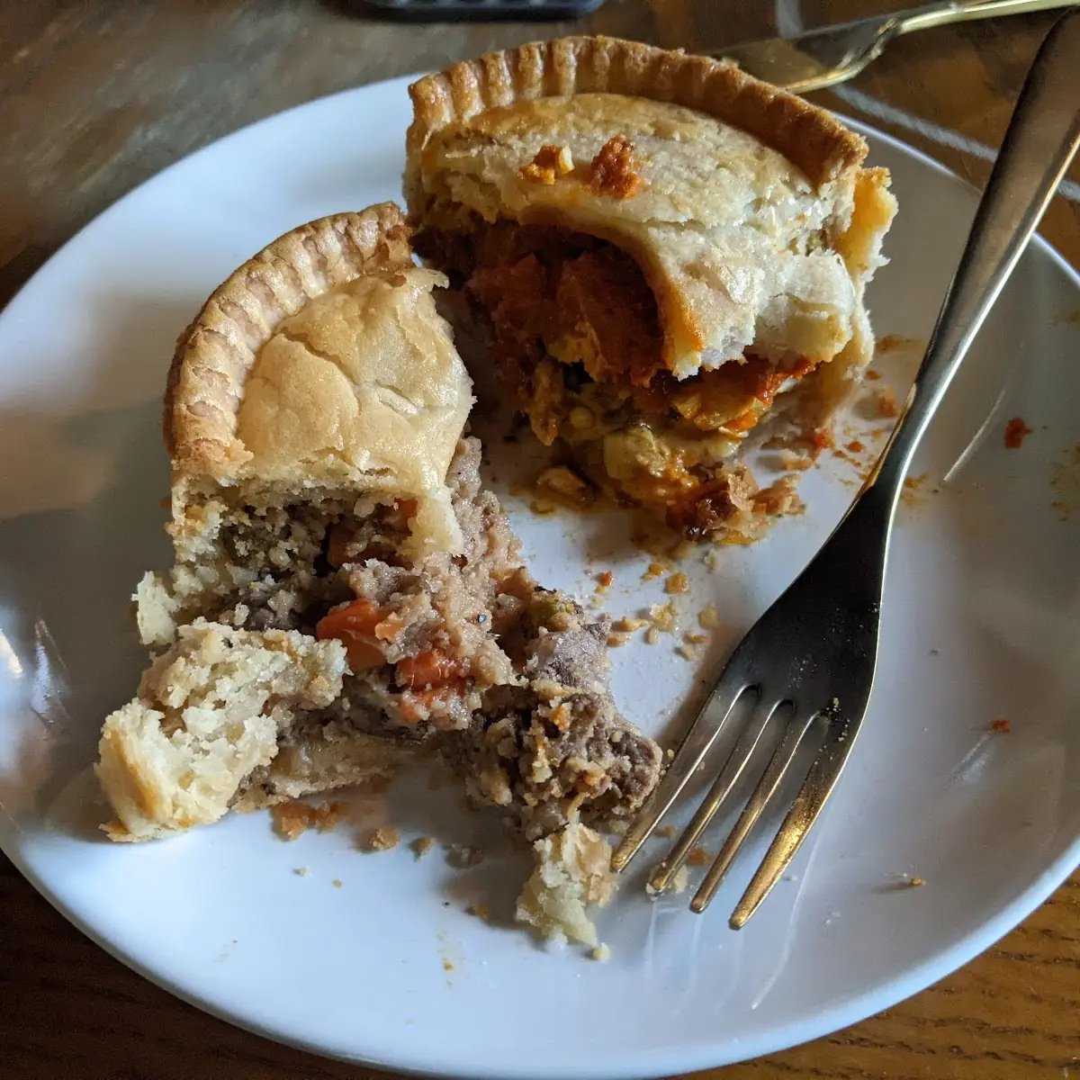 Steak Ale Pie with Chicken Tikka Masala Pie