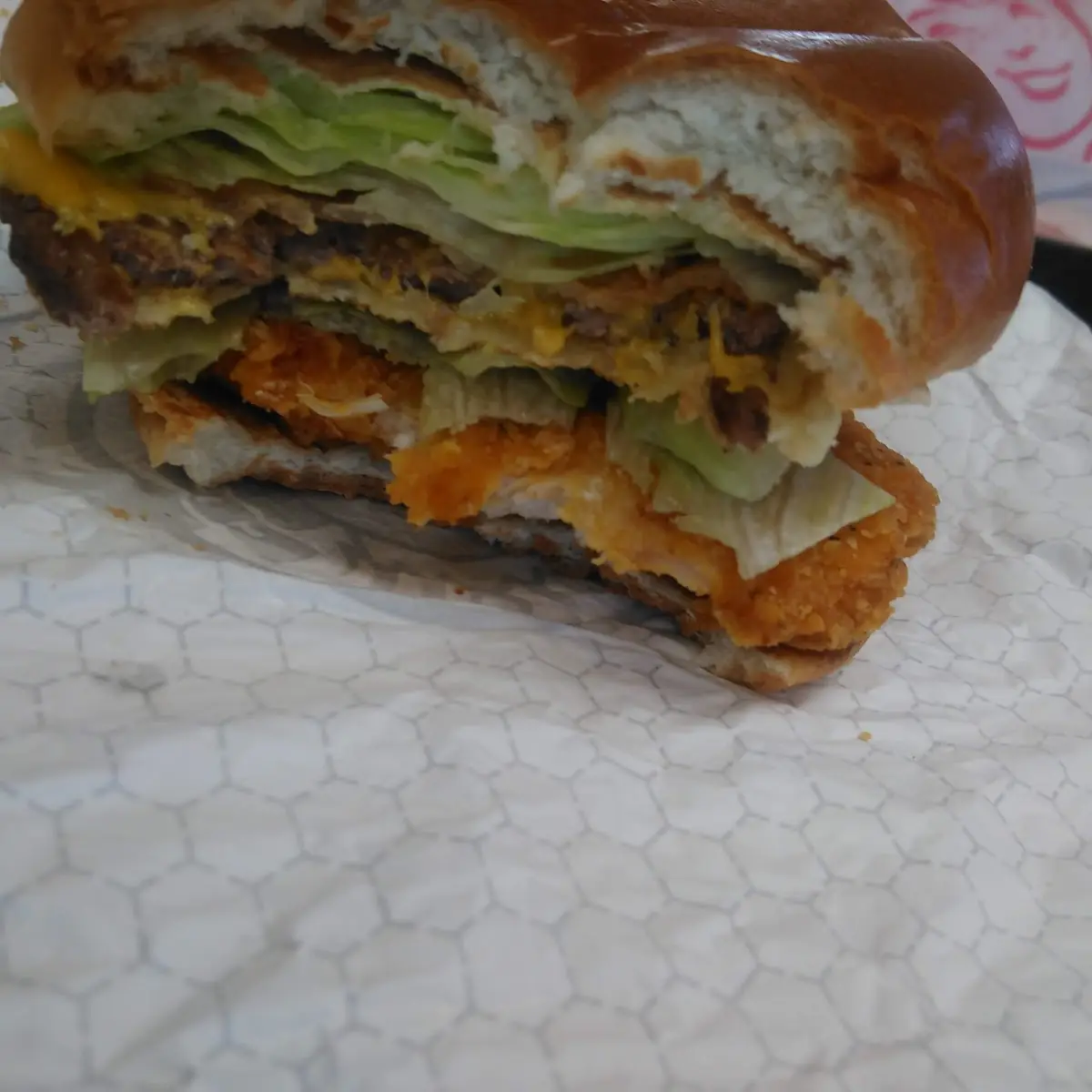 Spicy Chicken Bacon Cheese Burger