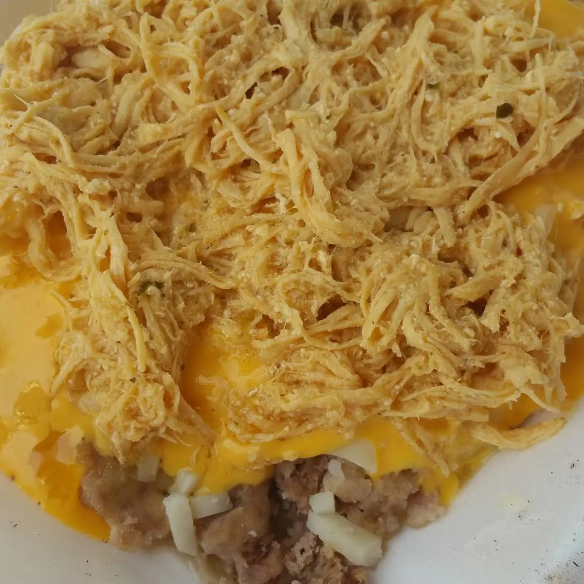 Papa Asada Con Pollo Queso Cheddar