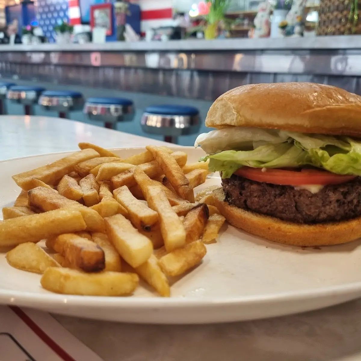 Hamburger and Fries